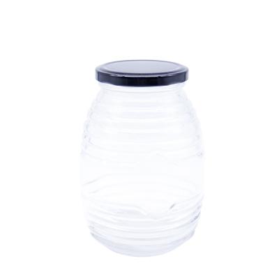 Round Shape Sealed Jar Clear Glass Honey Jar Food Grade Storage Honey Container