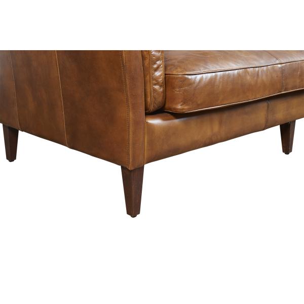 Soft Light Brown Leather Couch Living Room Sofa Double Layer Top Grain 5 Years Warranty