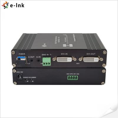 1Ch 1080P Bidi DVI + 1Ch Bidi RS232 + 1Ch Bidi Stereo Audio + GPIO através de Fiber Extender
