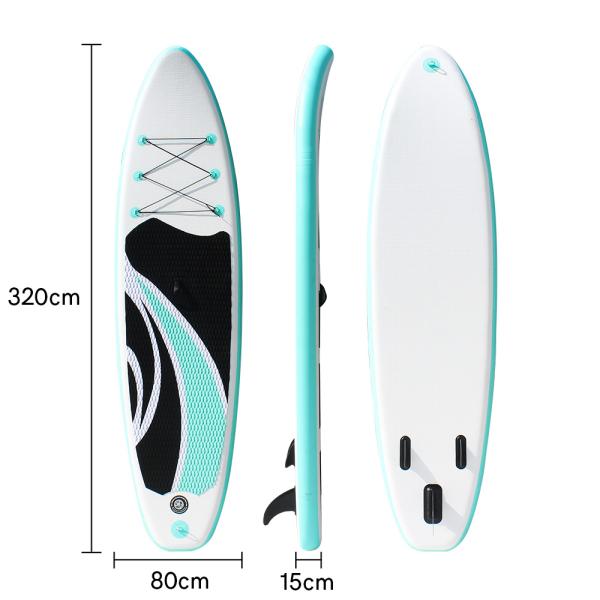 Alansma 320*80*15cm Water Sport Surfboard 3 Fin Inflatable Stand Up Paddle Board
