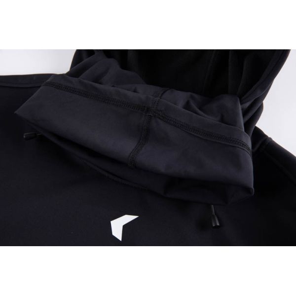 Men's Wind-Resistant Softshell Hoodie with Warm Fleece-Lined Interior and High-Neck Hood for Outdoor Activities