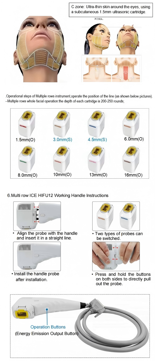 RF Microneedle Hifu Skin Tightening Machine 12D ICE Anti Aging