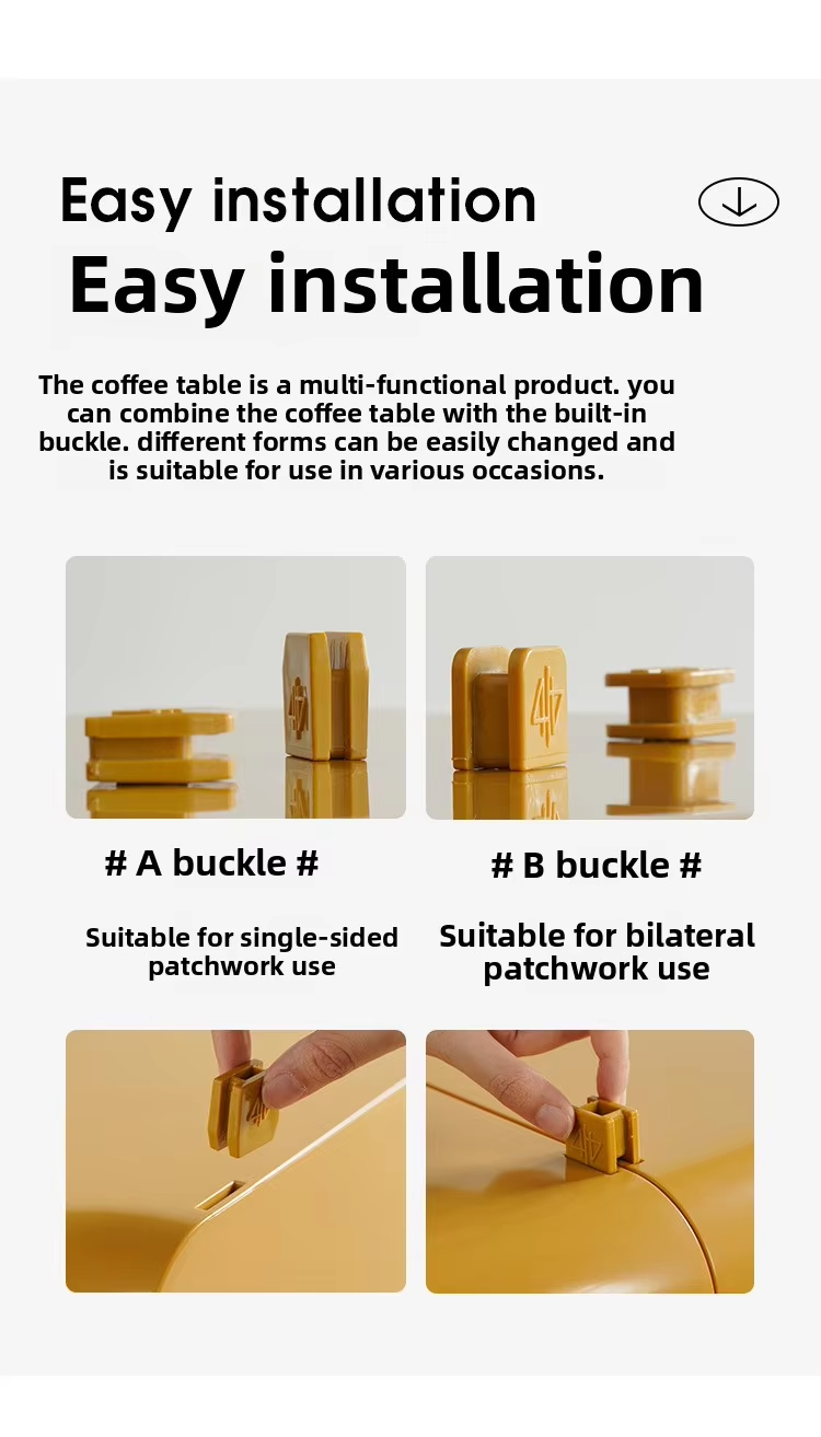 Modern Adjustable Modular Side Table Detachable Splicing Combination ABS Plastic Coffee Table Living Room Furniture Eco-Friendly