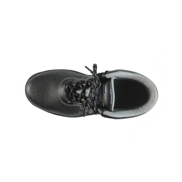 Black Genuine Leather Waterproof Safety Boots With Steel Toe And Steel Plate For Outdoor Work Shoes