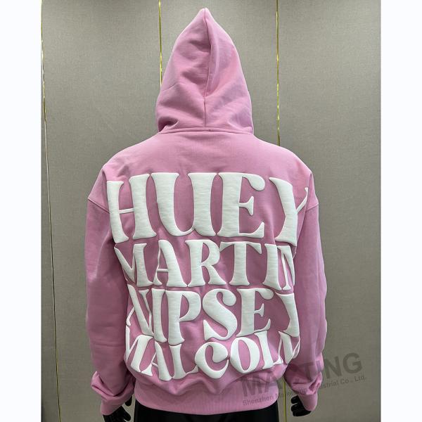 Streetwear Custom 3D Puff Print 500gsm Cotton Heavyweight Blank Men's Sweatshirts Puff Printing Pullover Hoodie