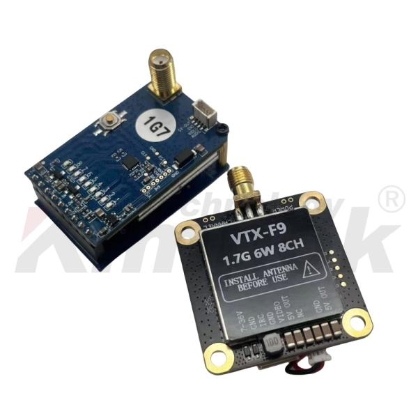 1.7G 6W ドローンビデオ伝送送信機と受信機コンボキット 高出力 低遅延 FPV用