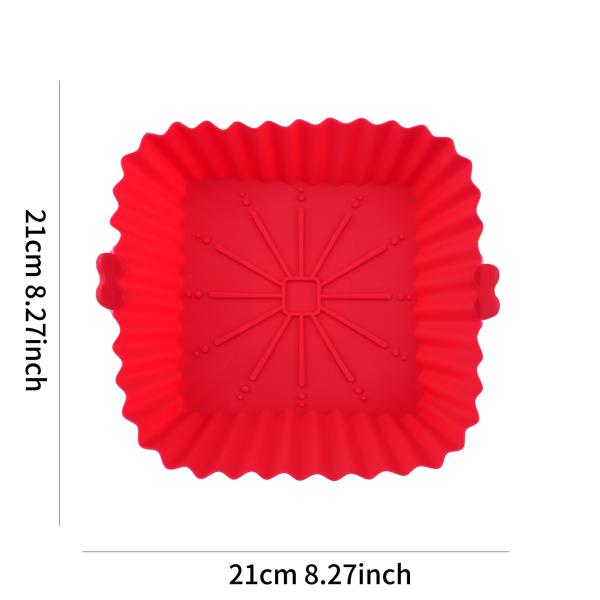 Air Fryer Silicone Pot Food Grade Safety Air Fryer Oven Accessories Square Easy To Clean Air Fryer Silicone Liner