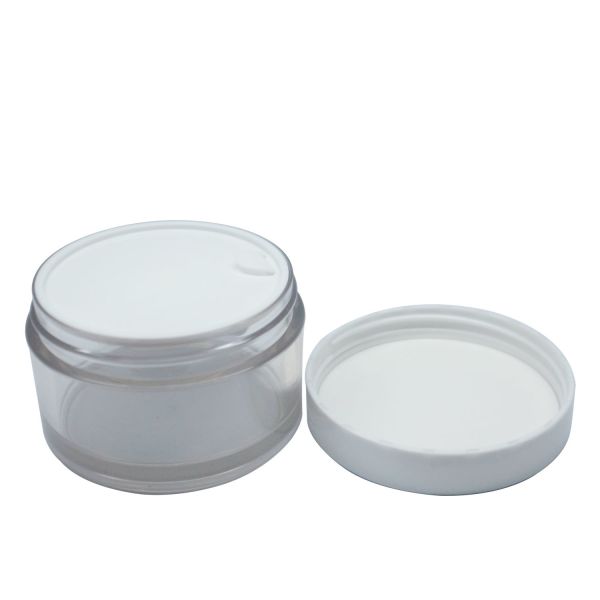 Double Layer PP PET Cream Cosmetic Jar 15ml 30ml 50ml with Disc