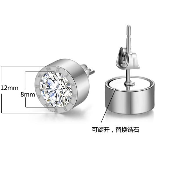 Yellow Gold Plated Stainless Steel Trendy Stud Earrings For men and Women Inlaid With AAA CZ Zircon Stone