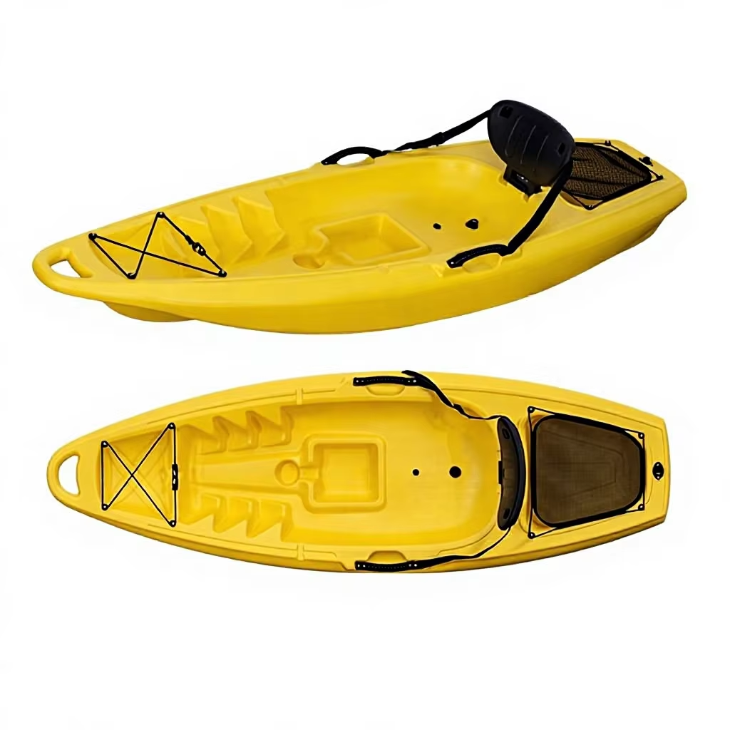 Cross-border HDPE Plastic Children's Fishing Kayak Blow Molded Hard Boat Under 2m Length 55L Capacity 1-Person