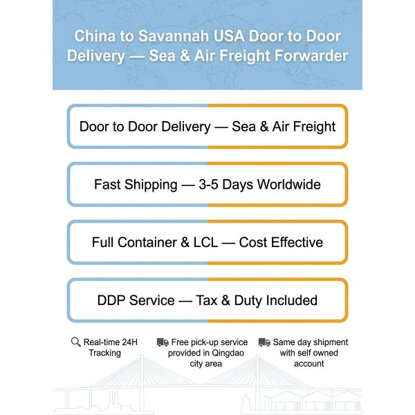 China to Savannah USA Door to Door Delivery Sea and Air Freight Forwarder