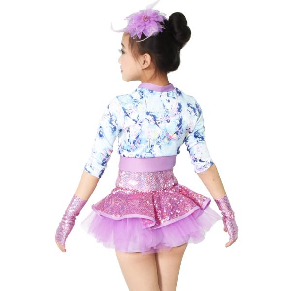 MiDee Tap Jazz Dance Costume Performance Outfits High Waist Jacket Dress for Girls