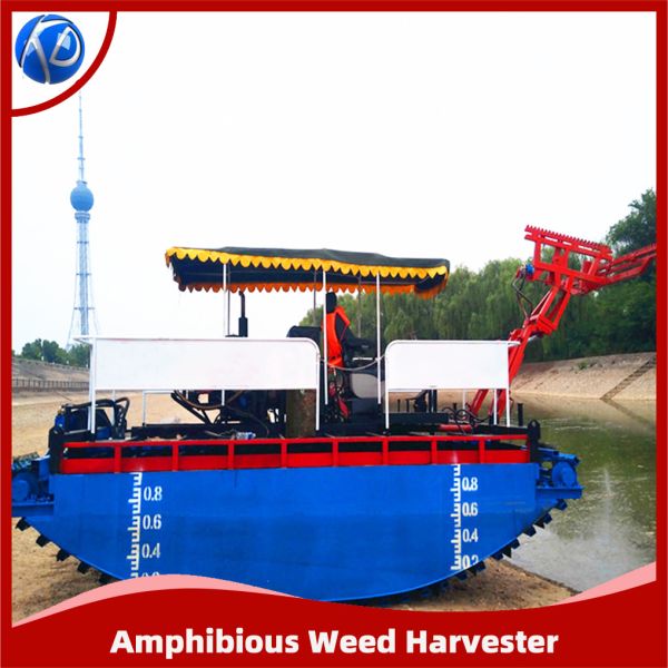 5000 KG Capacity Amphibious Reed Harvester with 5-12 HP Tractor Power and 1000 mm Working Width