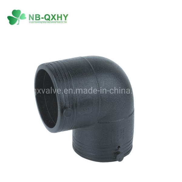 Round Head Code Black Electrofusion HDPE 90 Degree Elbow SDR11 for Plumbing Fittings