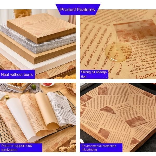 Food Grade Oil Proof Paper Customize Non Stick For Air Fryers Or Pizza Boxes