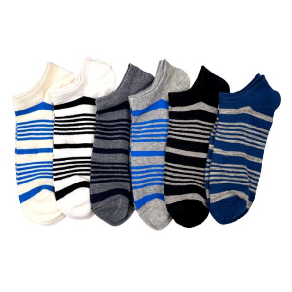 Customized Logo Mens Ankle Length Dress Socks Striped Snagging Resistance For Summer