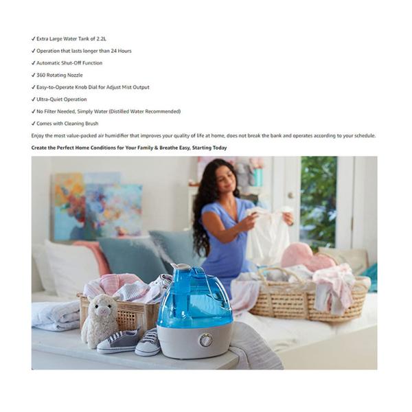 тихий крутой увлажнитель тумана 2.2L