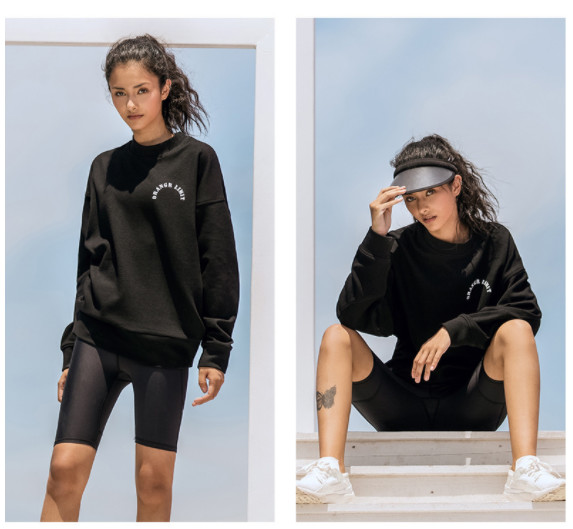 Hoodies фуфайки пуловера равнины шеи экипажа слишком большие твердые длинные