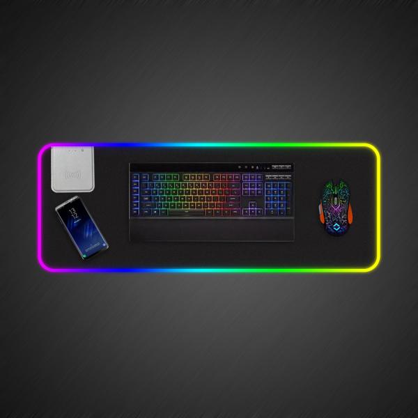 Electric Charger Multifunction Desktop Gaming Computer Custom Logo Waterproof Wireless Charging Mouse Pad 12V/1.25A