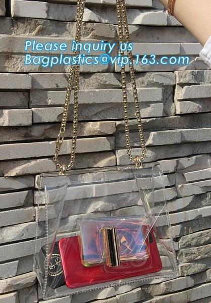 Sling Shoulder Clear PVC Crossbody Bag, PVC hand bag Asia Ladies Shoulder Bag, Shoulder Tote Pouch Clear PVC Beach Bag W