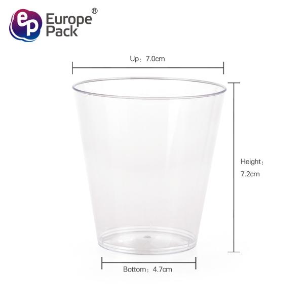 Plastic dinnerware food grade PS clear 5oz airline cup for beverage