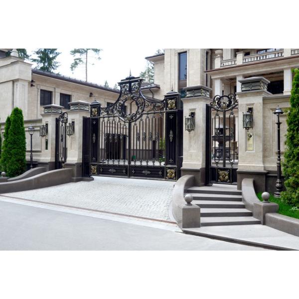 Entrance Iron Double Door Design , Wrought Iron Main Gate Designs