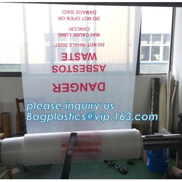 PE asbestos waste bags, Disposal Plastic Bag for Construction Waste, rubbish bag for asbestos fibers, bagplastics, bagea