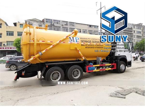 Sinotruk HOWO 15000L Vacuum Sewage  Suction Tank Truck 6x4 15 m3 Sucking Tanker Truck with Jurop Vacuum Pump