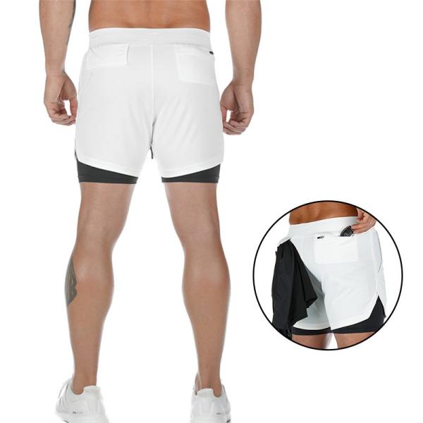Custom Logo Double Layers Fitness Sportswear Mens Workout Compression Running Gym Shorts