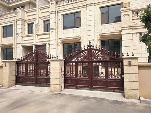 Double Entry Cast Iron Gates Powder Coat Wrought Iron Entry Gates