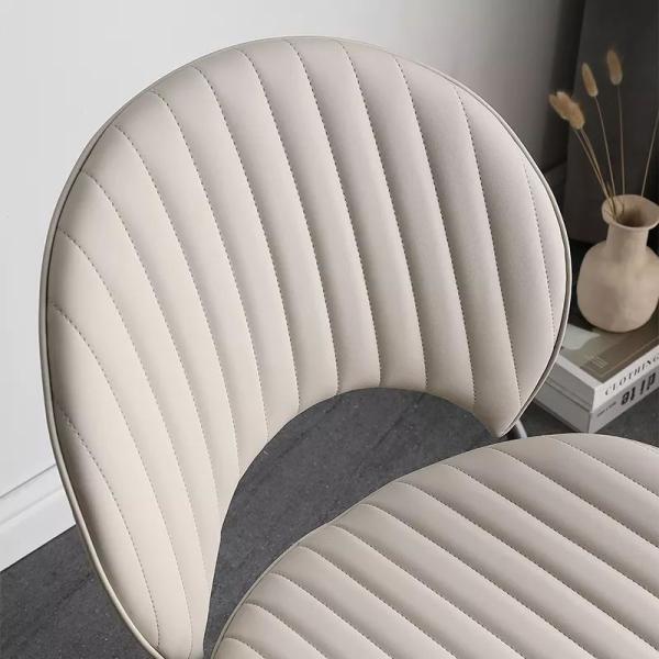 Armless Padded Cream Leatherette Dining Room Chairs Hollow Outdesign