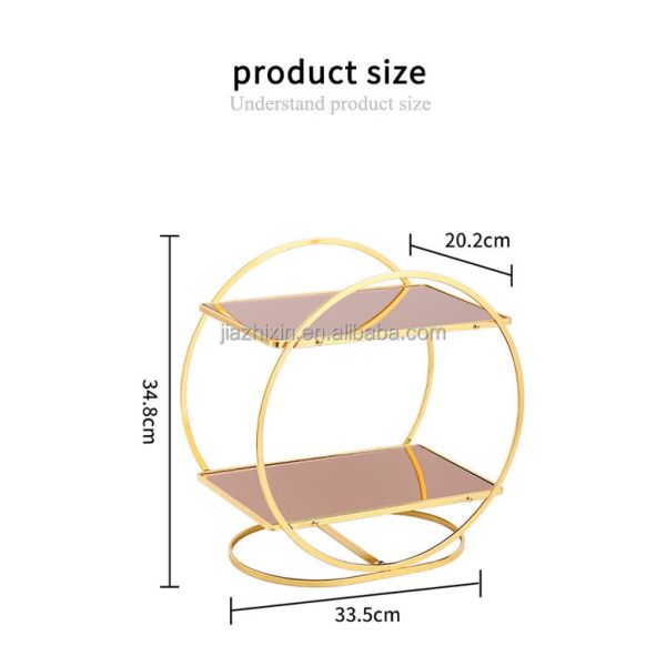 Round 2 Tier Cosmetics Storage Shelf Dresser Desktop Metal Large-capacity Perfume Display Holder Makeup Brush Lipstick Organizer