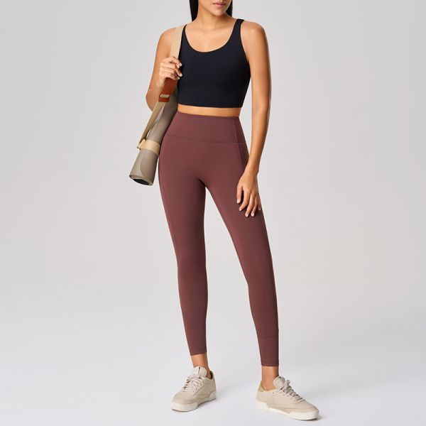 High Support Yoga Sports Bra Leggings Set Nylon Blend for Women
