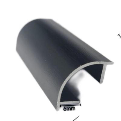 6060 6061 profils en verre en aluminium de porte argentent anodisé saupoudrent enduit