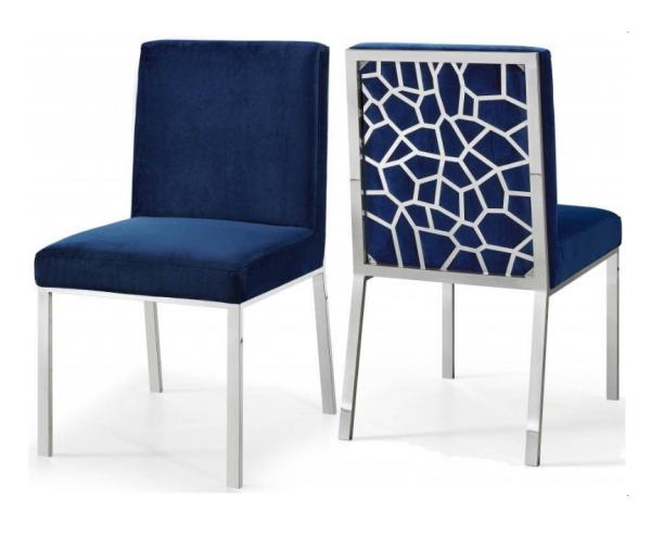 Leisure Golden Stainless Steel Velvet covered Dining Chair upholstered
