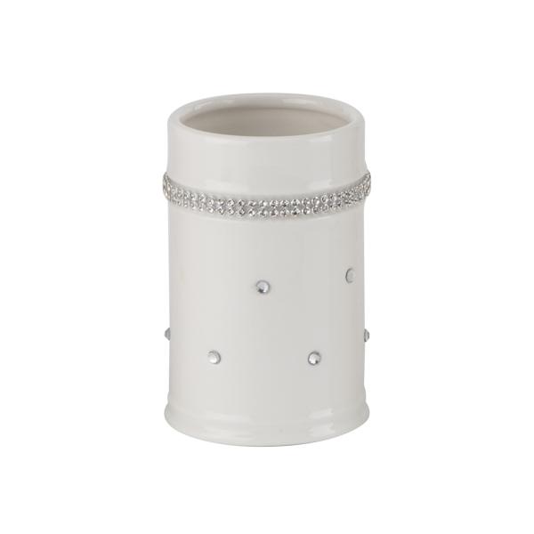 Круглообразные керамические аксессуары для ванной комнаты набор белого цвета с акриловым декором аксессуары для ванной столешницы