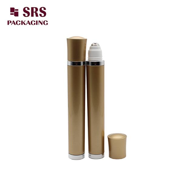 SRS Plastic Gold Color Vibrating Roller Ball Bottle 10ml for Eye Cream