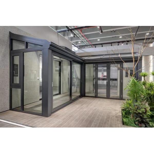 Гриль 6063 алюминиевых дверей окна двойной неубедительный стеклянный с ретро ручкой золота