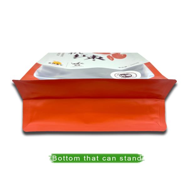 Organic Food Packaging Customized Flat Bottom Zipper Bag With Clear Window