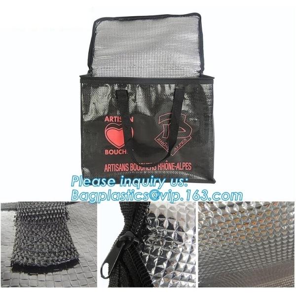 Non-woven laminated thermal insulation cooler bag,custom logo disposable aluminium foil insulation cooler bag BAGEASE