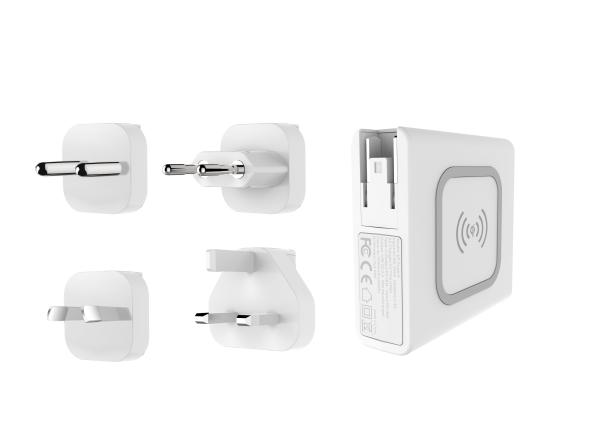 ABS PC 8000mAh 10W PD QC3.0 Wireless Power Bank Charger