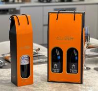 Caja de embalaje de vino plegable ecológica Impreso personalizado Botella única doble Cajas vacías