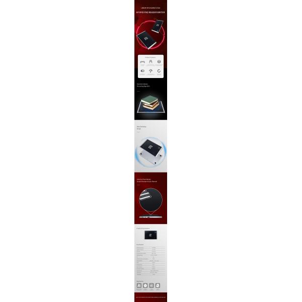 Металлический экранированный считыватель RFID RFID USB Reader Writer RFID для 13,56 МГц HF ISO15693 Рабочая станция библиотекаря