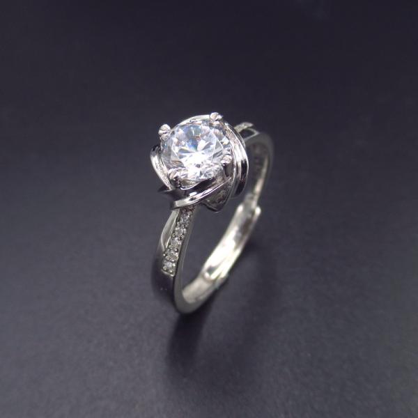 Luxury Silver Cubic Zirconia Rings For European Wedding Bridal Jewellery
