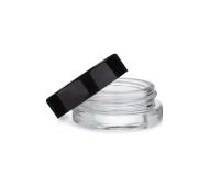 7ml Black Cap Glass Concentrate Container Child Resistant Glass Jars Square CR