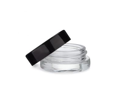 Concentrate Oil Clear Round Glass Jars Plastic Screw Cap 7ml Glass Jar Custom Container