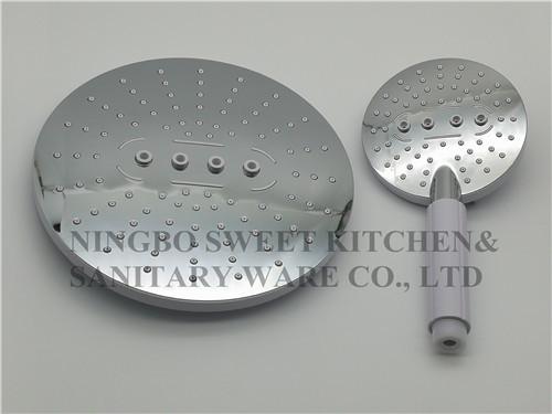 chrome plating shower head hand shower set round overhead shower rain shower ABS bathroom shower