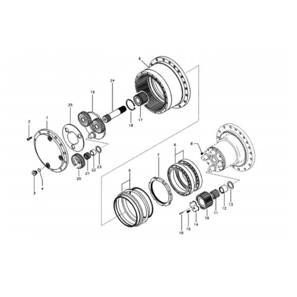 Уменьшение перемещения коробки передач MBEB170 VOE14573820 перемещения экскаватора EC140B XCM150