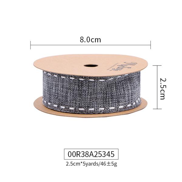 Jacquard Design 2.5cm Cowboy Wired Double Face Saddle Stitched Ribbon for Gifts by MSD