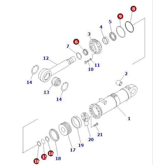 707-01-02040 7070102040 Tilt And Pitch Cylinder Seal Kit For KOMATSU WD600-1